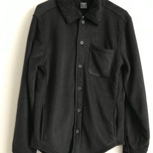 Cuddl Duds Men's Bonded Fleece with Sherpa Shirt Jacket - Black (Sz) a454764